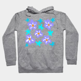 Purple blue flower abstract art Hoodie